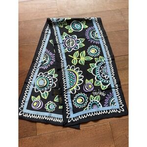 Bob Mackie Wearable Art Floral Silk Scarf Rectangle | Oblong | 9.75" W 37"L‎
